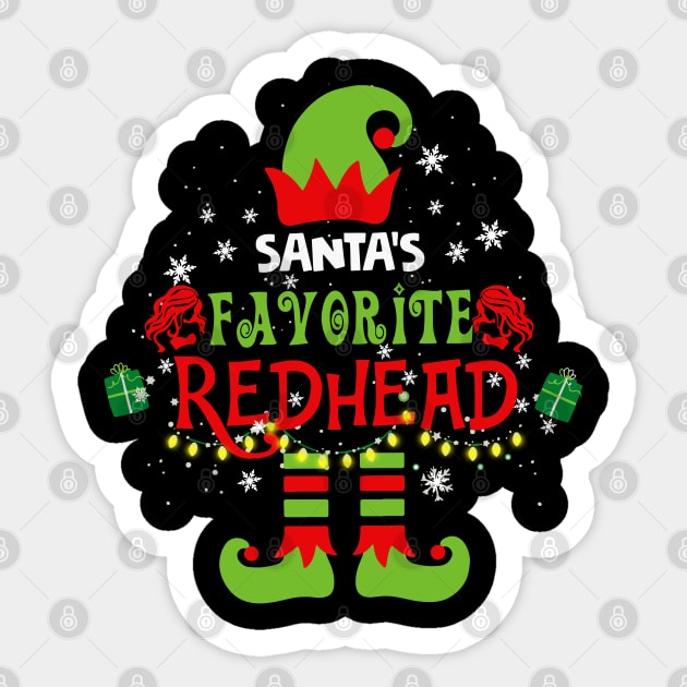 Santa_s Favorite Redhead - Funny Redhead Christmas Gift Sticker by HomerNewbergereq